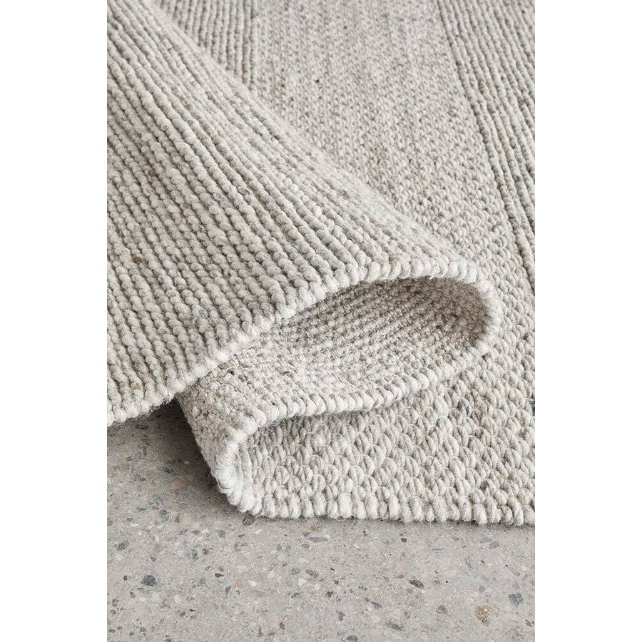 Textured Paperback Oatmeal Bedrock Grey Rug - 330 x 240cms