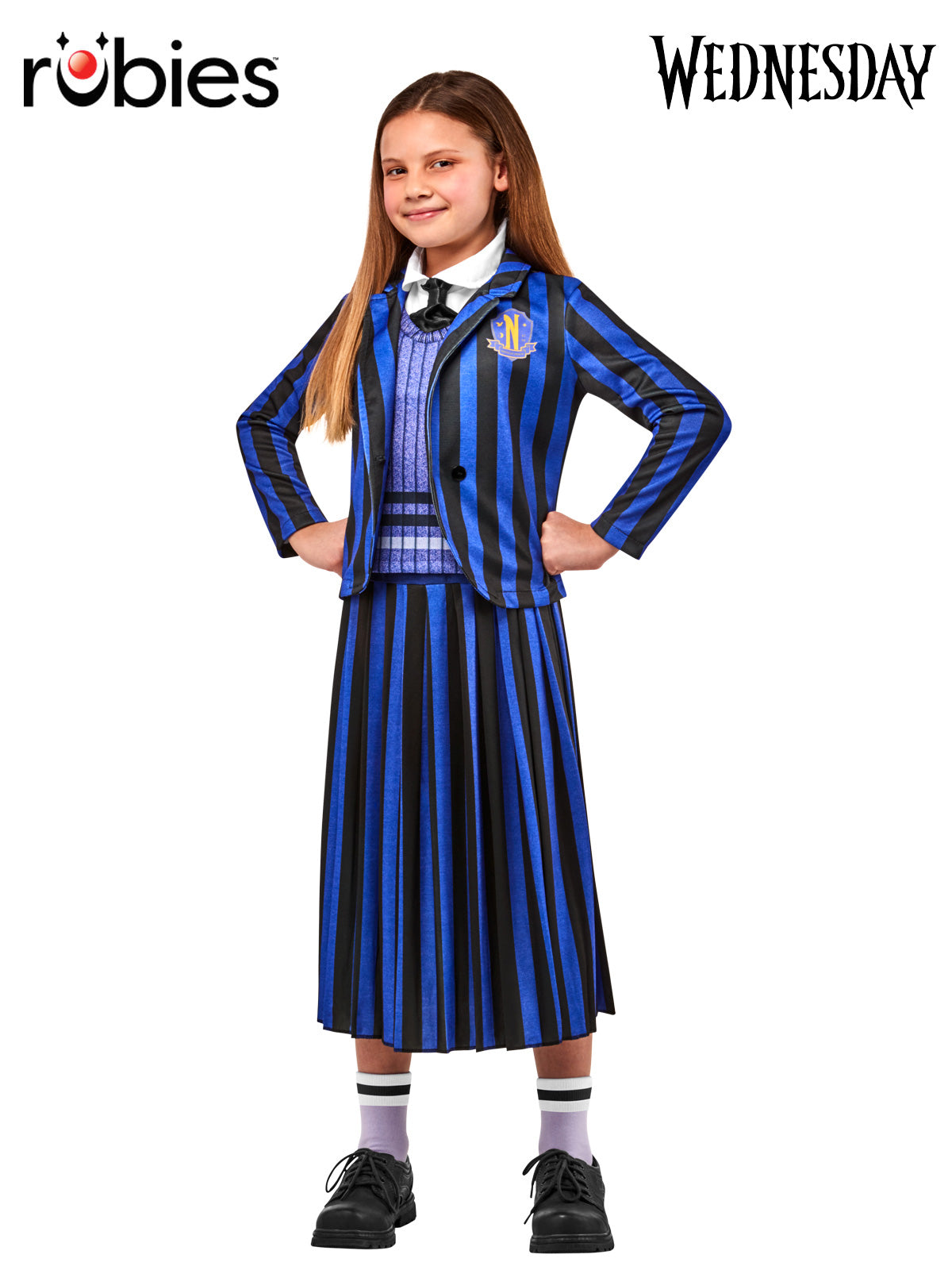 The Addams Family Wednesday Nevermore Deluxe Girl's Costumes (Available in 3 Sizes)