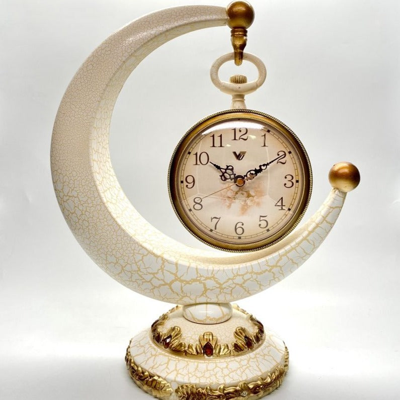 The Crescent Moon Deluxe Table Clock 38cms