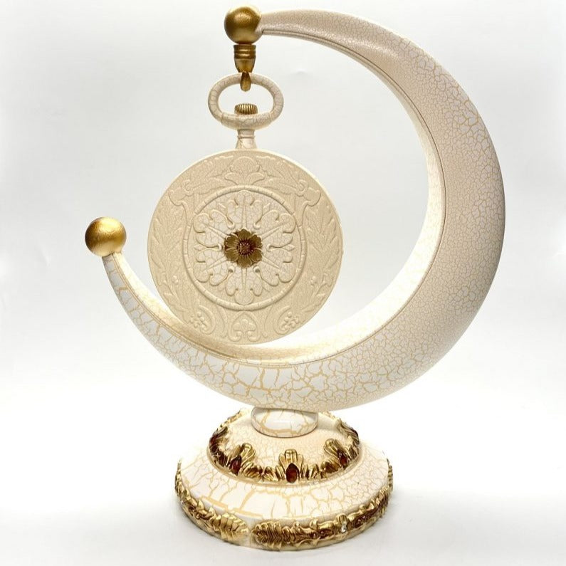 The Crescent Moon Deluxe Table Clock 38cms