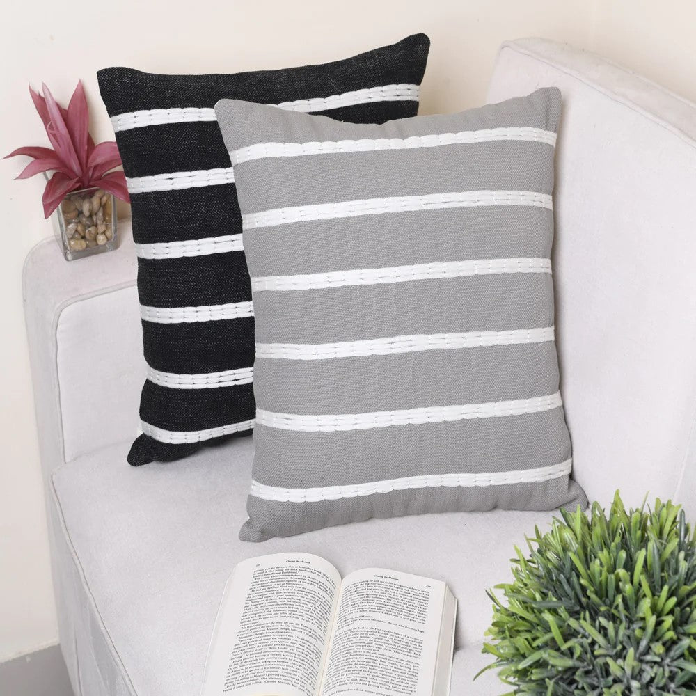 Thread Striped Cotton Cushion Cover 50 x 50cms (Available in 2 Colors)