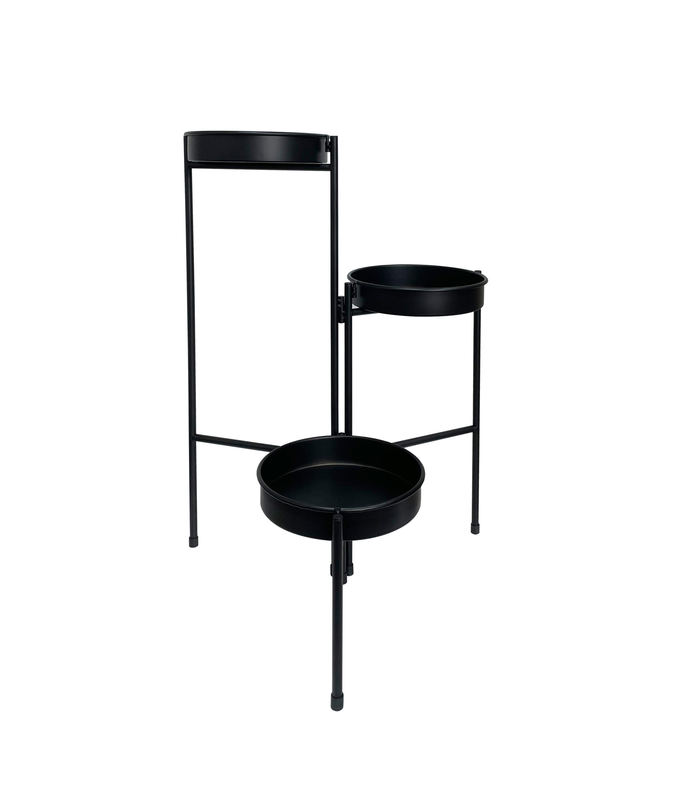 Three Tier Black Folding Plant Potter Stand 61.5cms