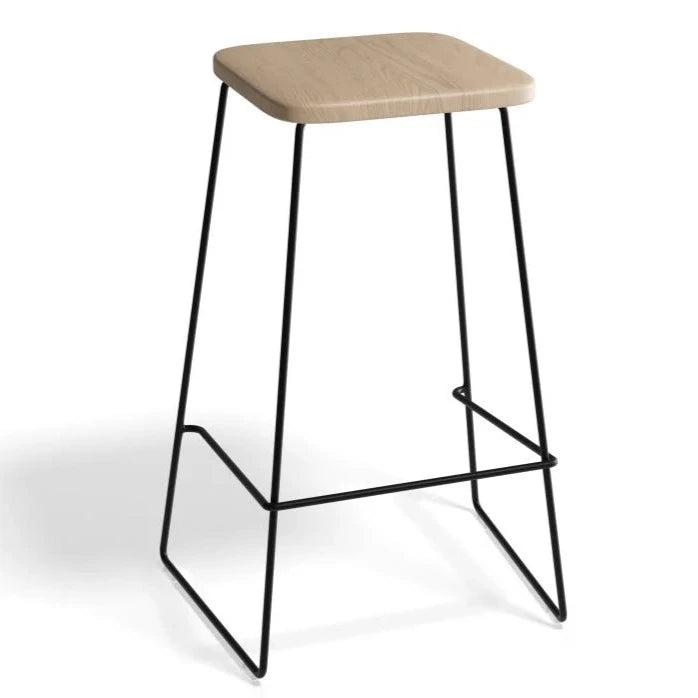 Timber Square Seating Black Base High Stool - (Available in 2 Sizes)