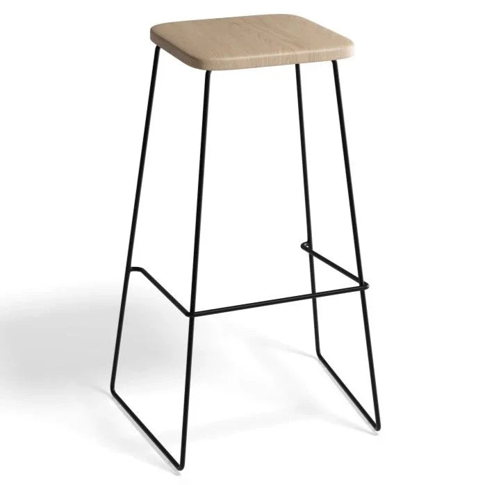 Timber Square Seating Black Base High Stool - (Available in 2 Sizes)