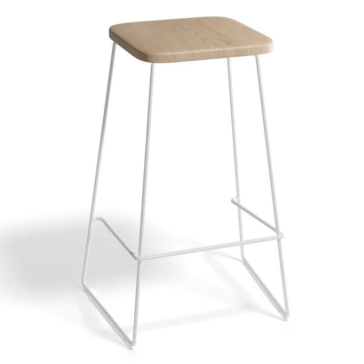 Timber Square Seating White Base High Stool - (Available in 2 Sizes)