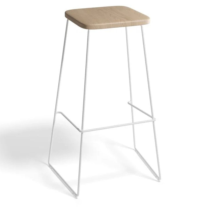 Timber Square Seating White Base High Stool - (Available in 2 Sizes)