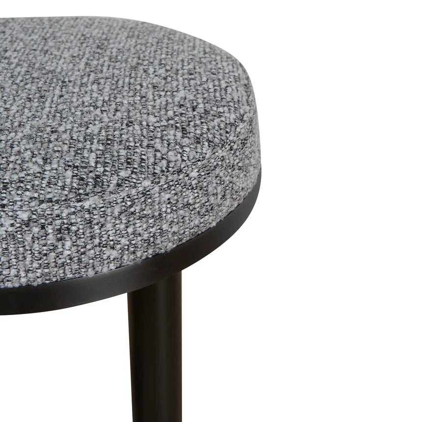 Timeless Black Bar Stool - Graphite Grey Boucle