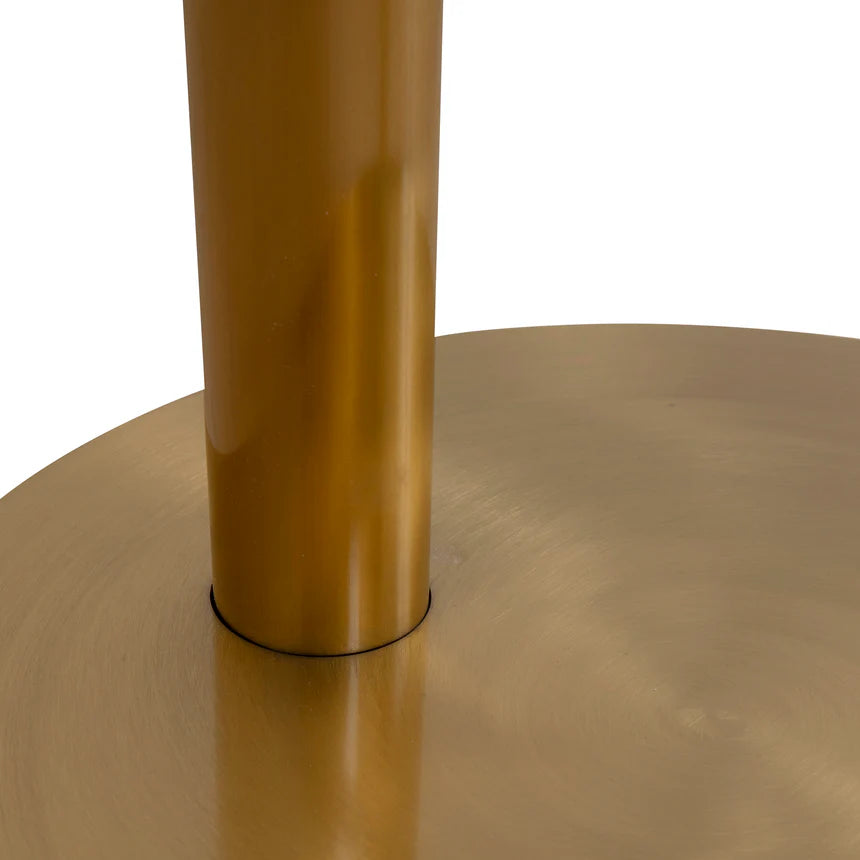 Timeless Brushed Gold Bar Stool - Silver Grey Boucle