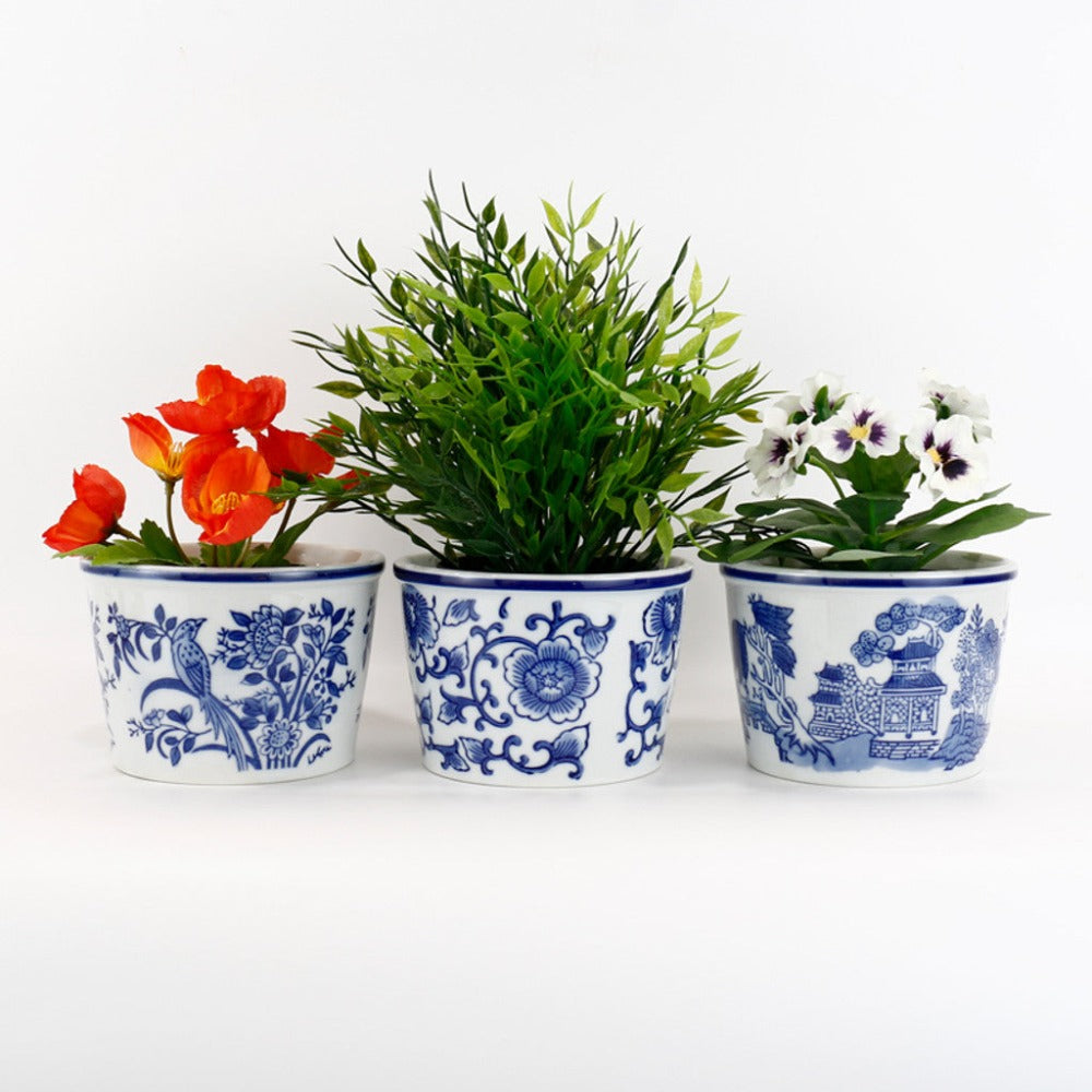 Timeless Ceramic Serene Planter Set of 3 Assorted