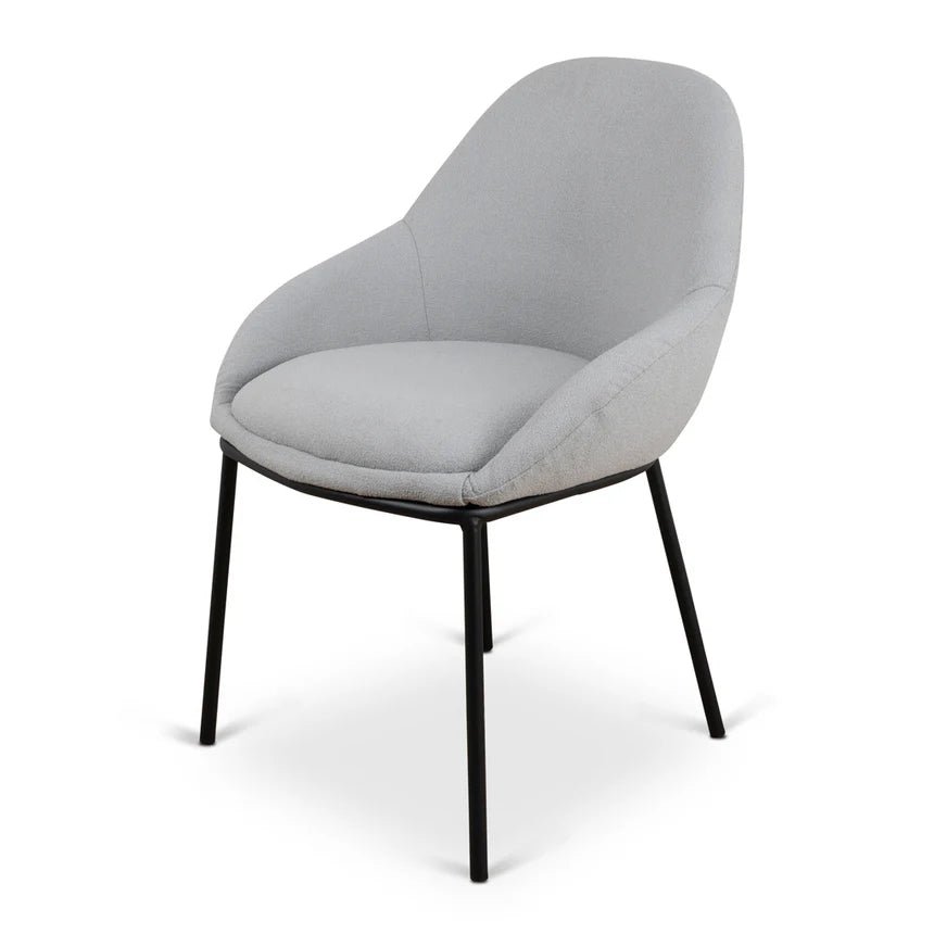 Timeless Comfort Fabric Dining Chair - Pale Grey