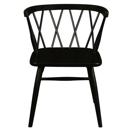 Timeless Design Cross Back Oak Chair Black - Set of 2