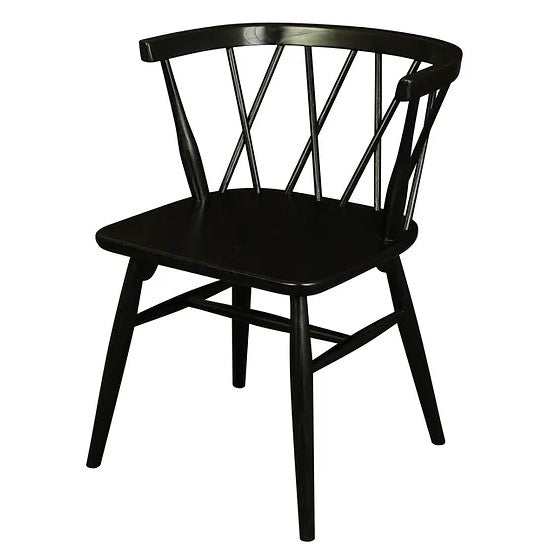 Timeless Design Cross Back Oak Chair Black - Set of 2