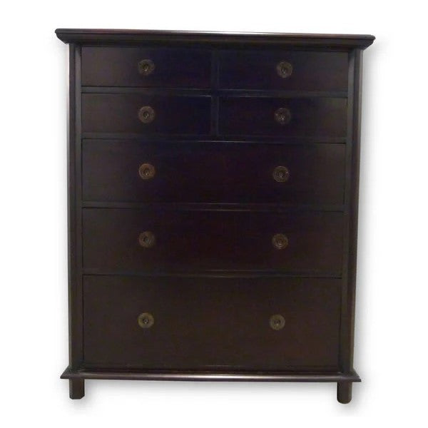 Timeless Design Pencil Chest of Drawers - Dark Mahogany