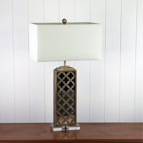 Timeless Eastern Influenced Lamp with Harp Shade