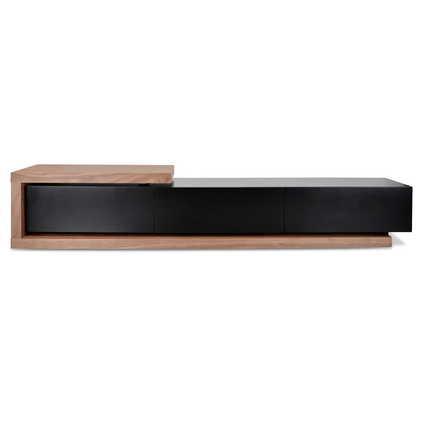 Timeless Extendable TV Unit - Walnut - Black Matt