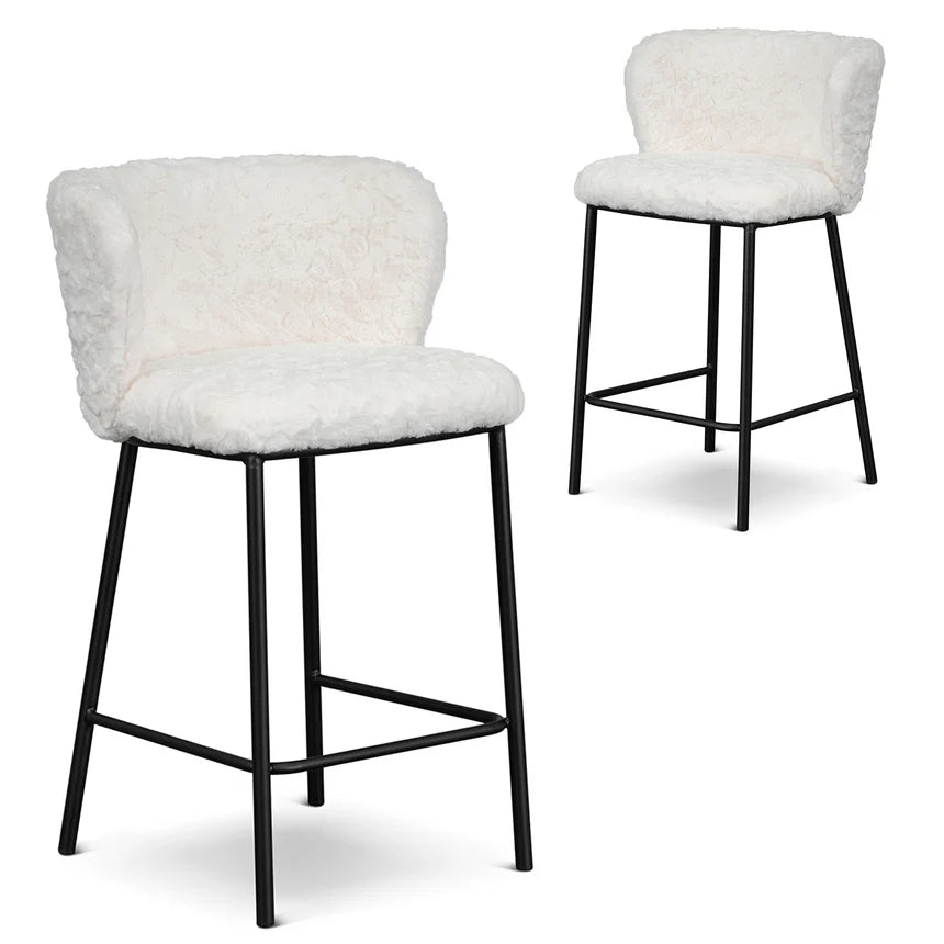 Timeless Fabric Bar Stool Set of 2 - Cloud Fur