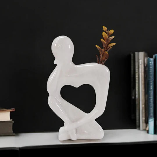 Timeless Harmony Thinking Lady Vase - White