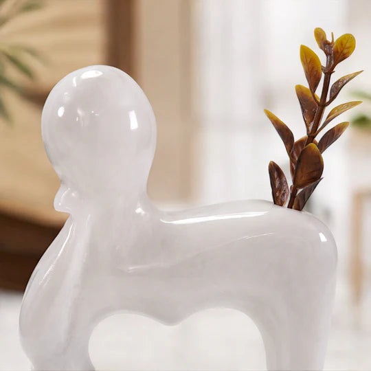 Timeless Harmony Thinking Lady Vase - White