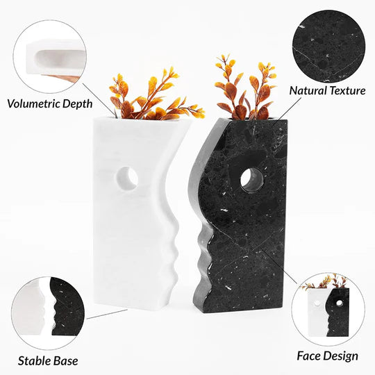 Timeless Harmony Ying Yang Vase - Black & White