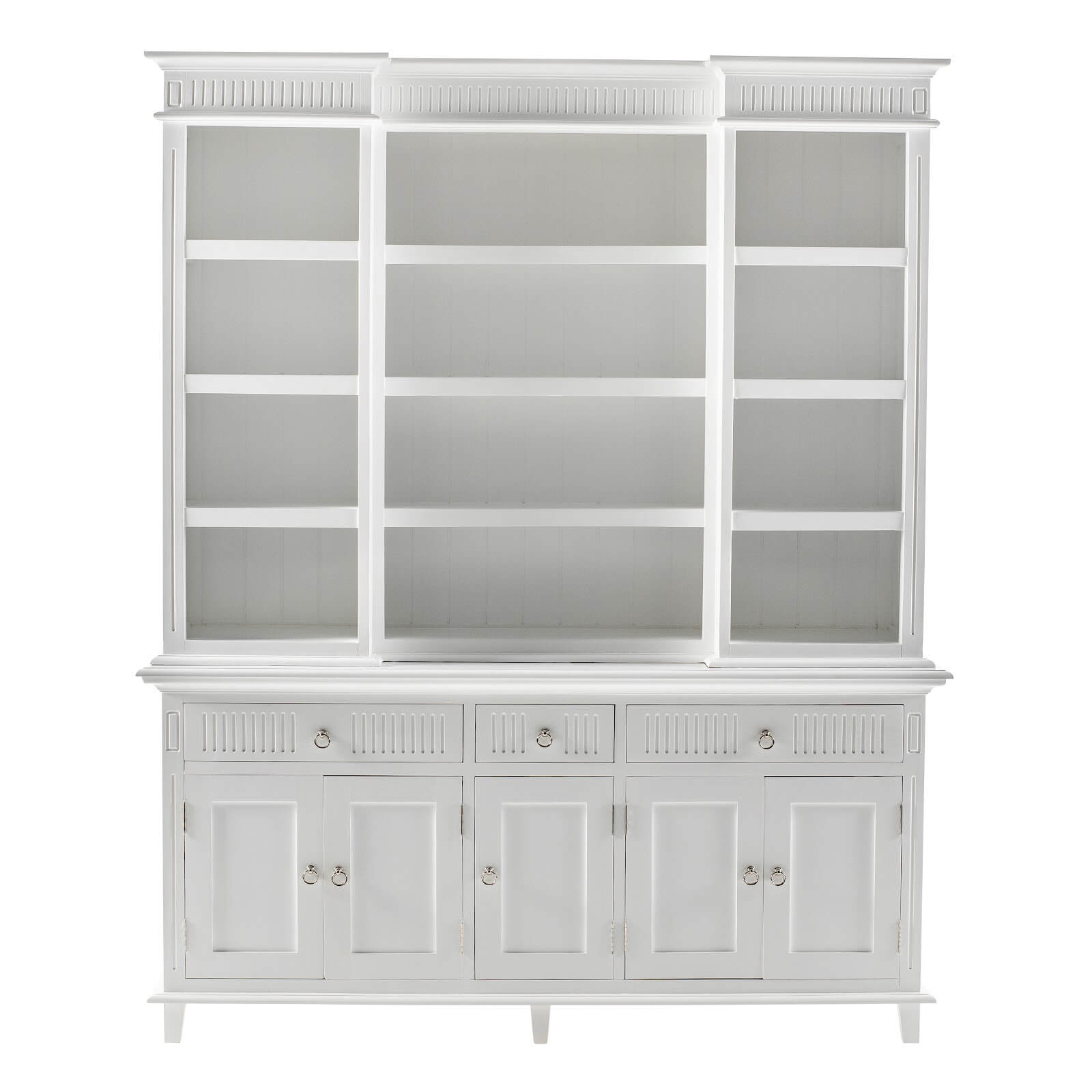 Timeless Hutch Cabinet 3 Drawers 5 Doors 12 Shelves