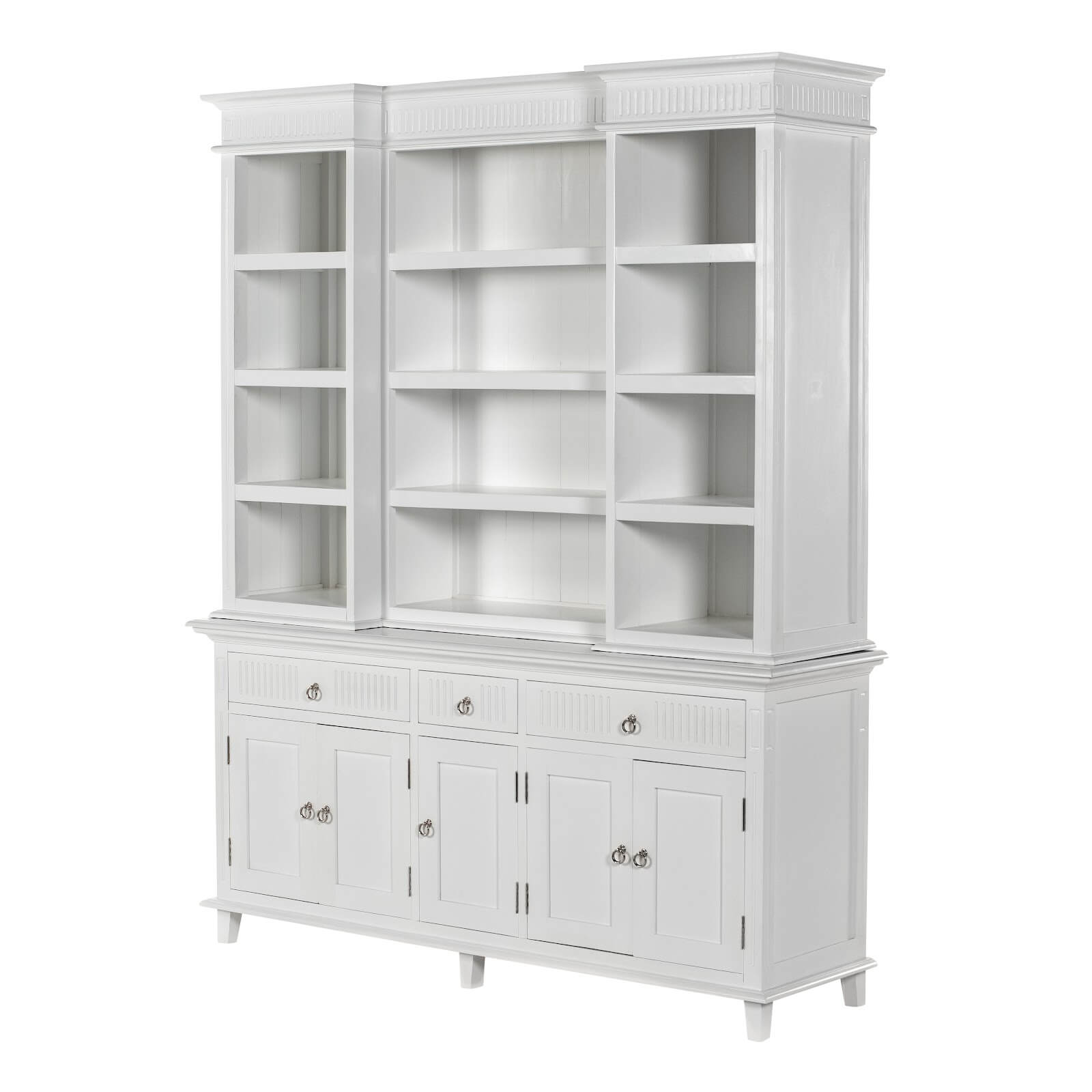 Timeless Hutch Cabinet 3 Drawers 5 Doors 12 Shelves