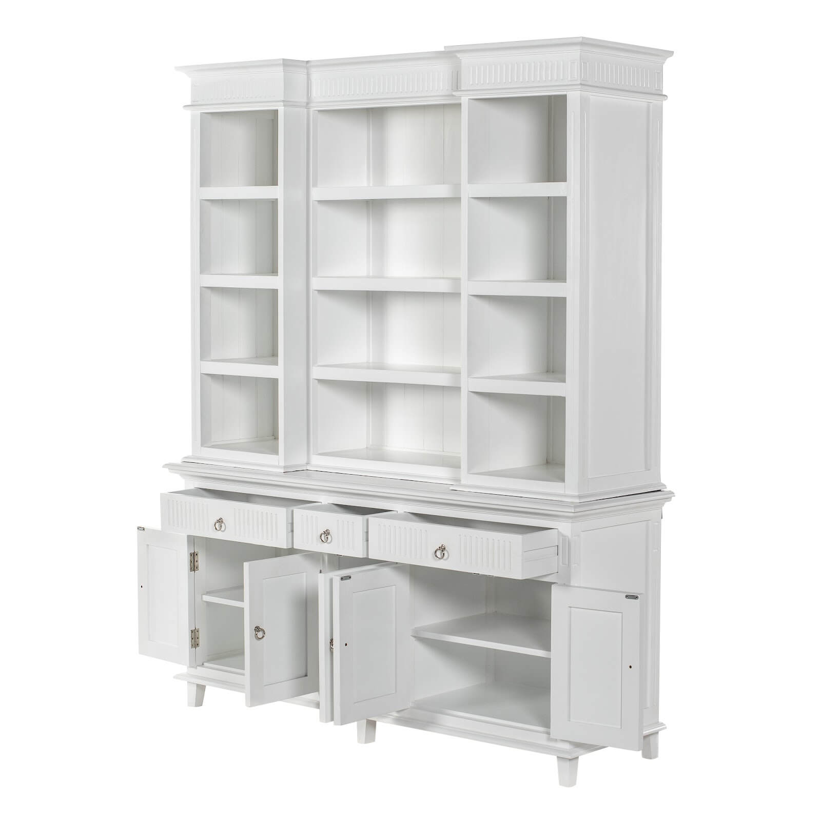 Timeless Hutch Cabinet 3 Drawers 5 Doors 12 Shelves