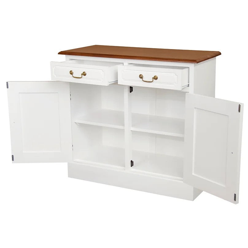 Timeless Style 2 Door 2 Drawer Buffet Table - White Caramel