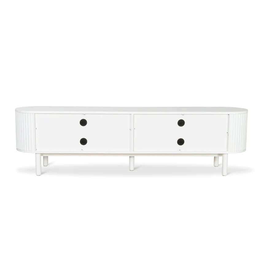 Timeless White Contemporary Chic Entertainment Unit - 200cms