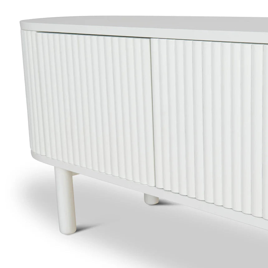 Timeless White Contemporary Chic Entertainment Unit - 200cms