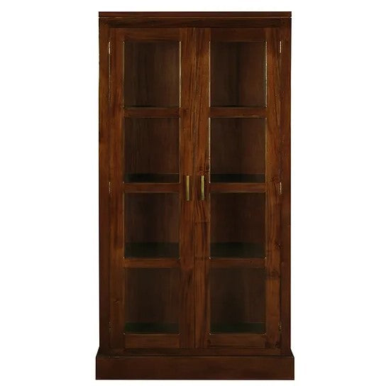 Timeless Wooden 2 Door Display Cabinet - Brown