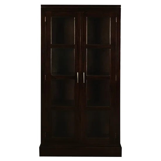 Timeless Wooden 2 Door Display Cabinet - Dark Brown