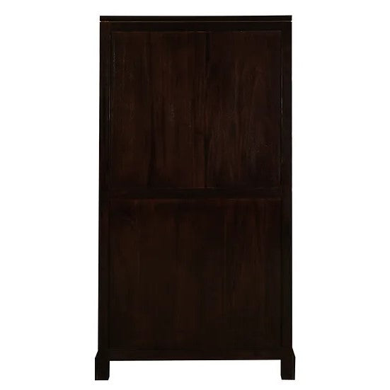 Timeless Wooden 2 Door Display Cabinet - Dark Brown