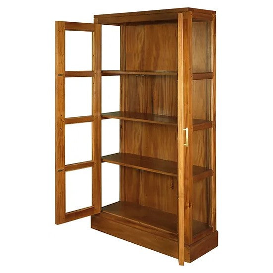 Timeless Wooden 2 Door Display Cabinet - Light Brown