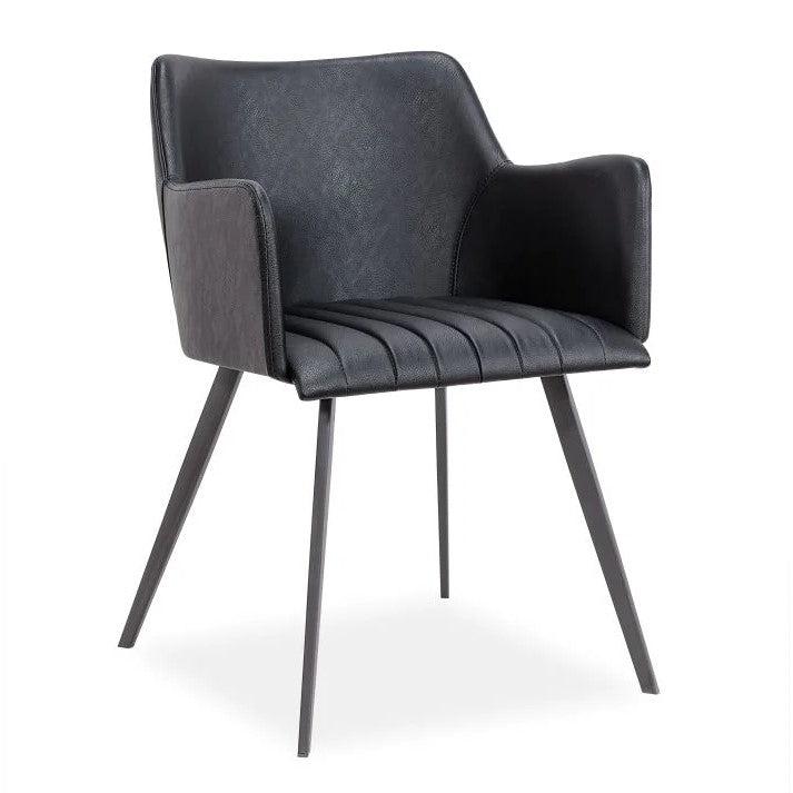 Titanium Comfort Metal Dining Armchair - Black