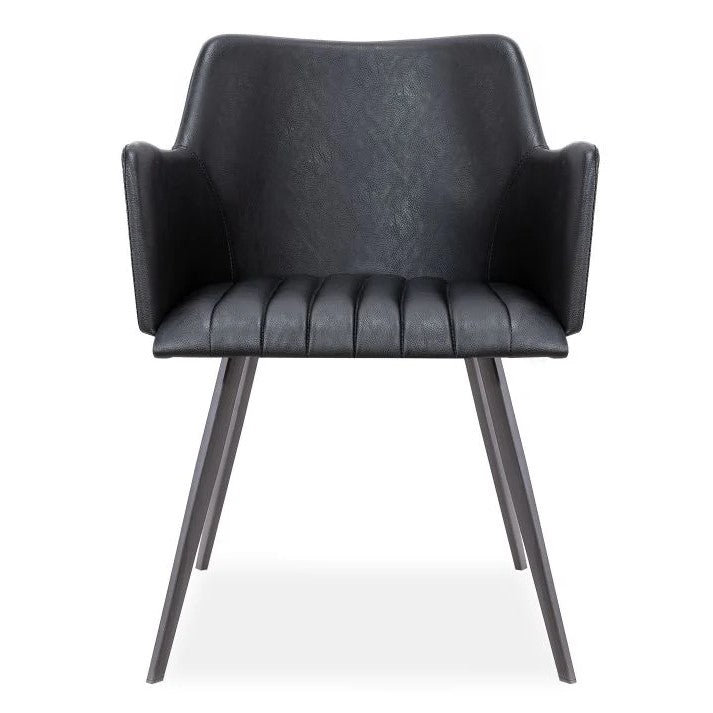 Titanium Comfort Metal Dining Armchair - Black