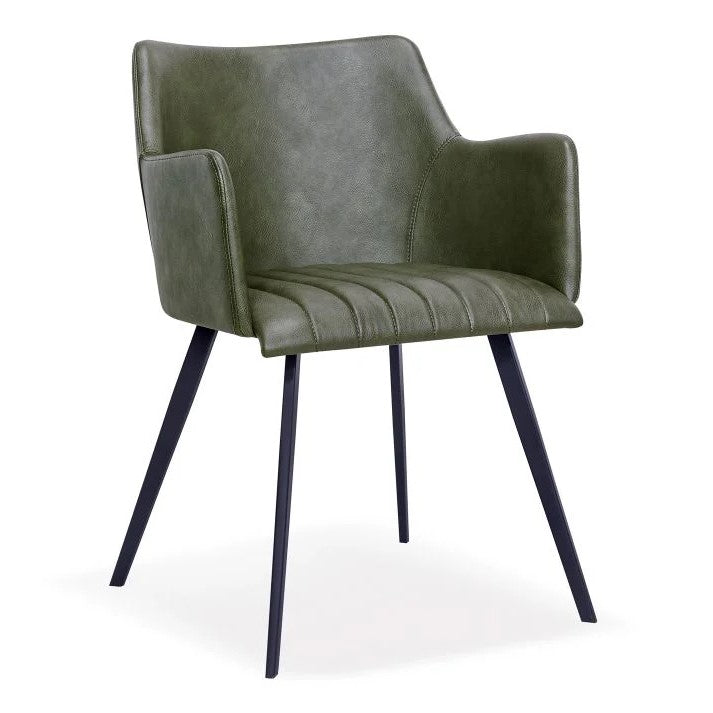 Titanium Comfort Metal Dining Armchair - Green