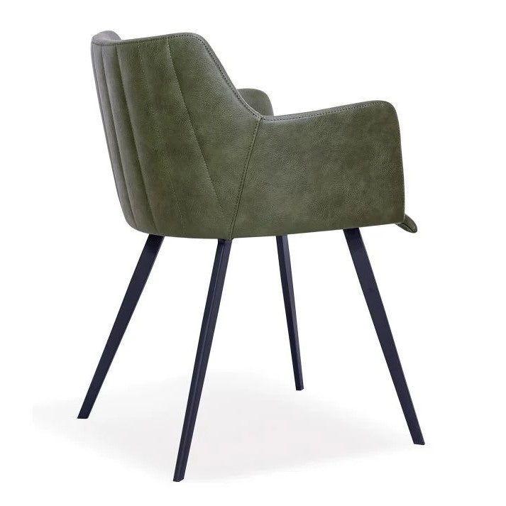 Titanium Comfort Metal Dining Armchair - Green