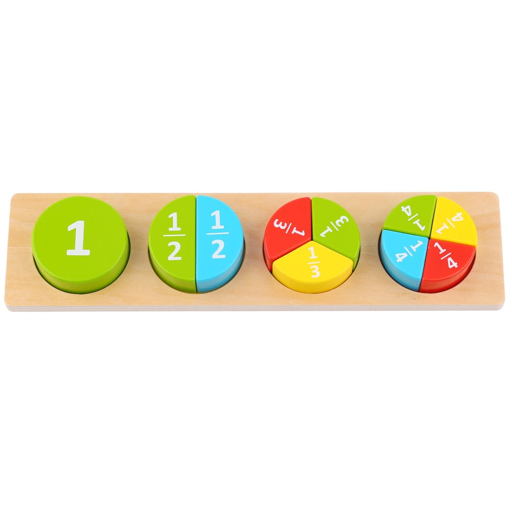 Toddlers Math Fractions Learning Puzzle Circle Blocks