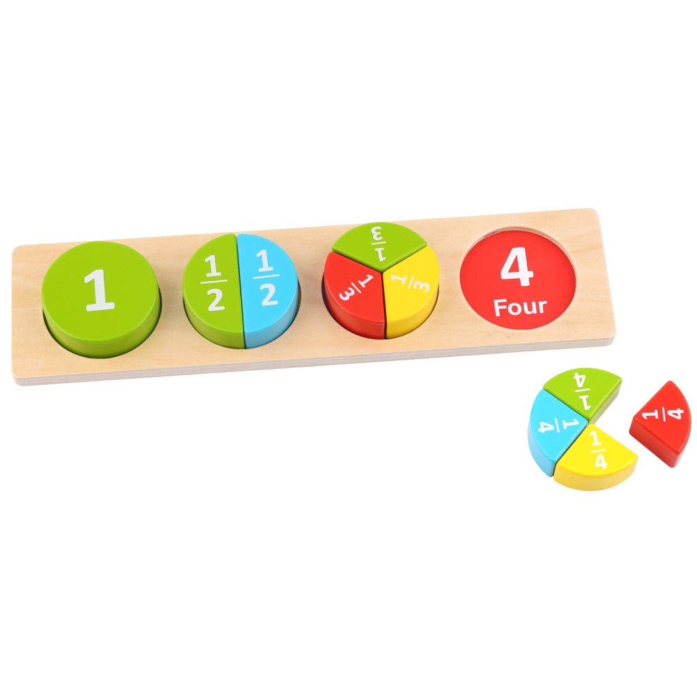 Toddlers Math Fractions Learning Puzzle Circle Blocks