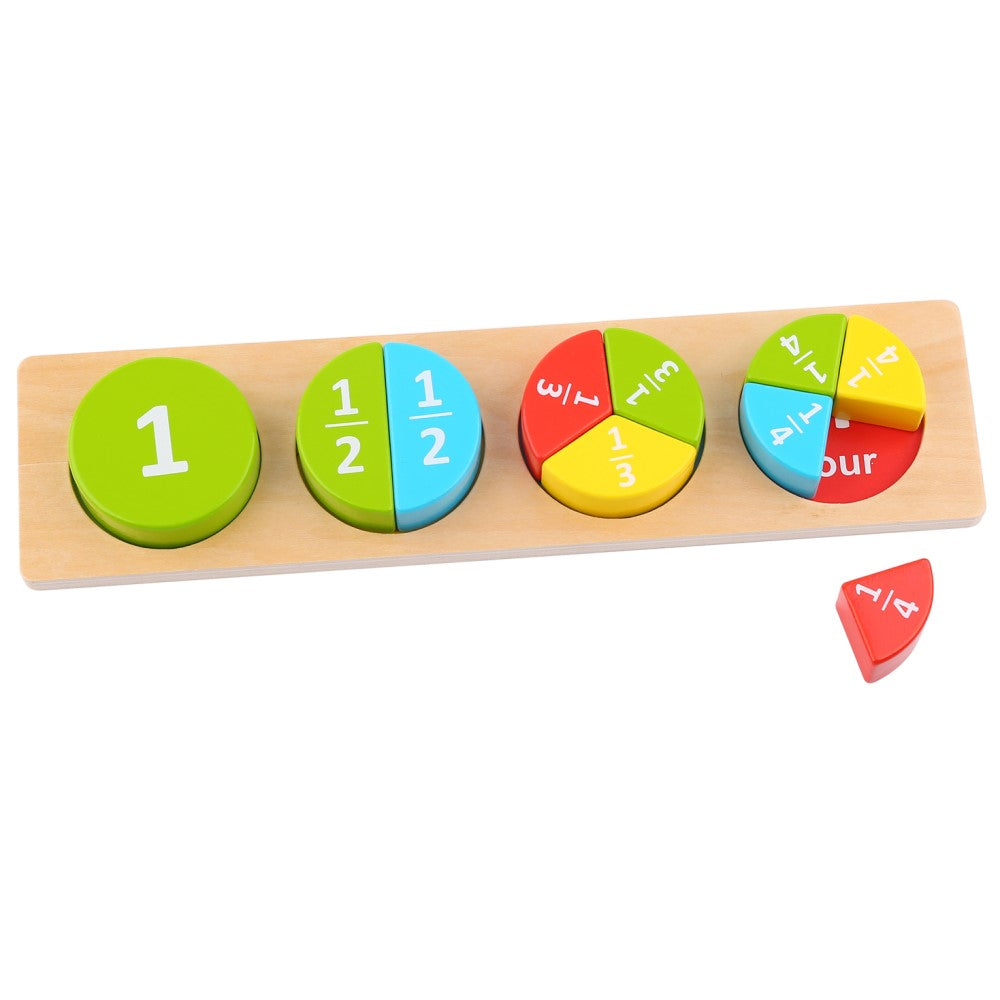 Toddlers Math Fractions Learning Puzzle Circle Blocks