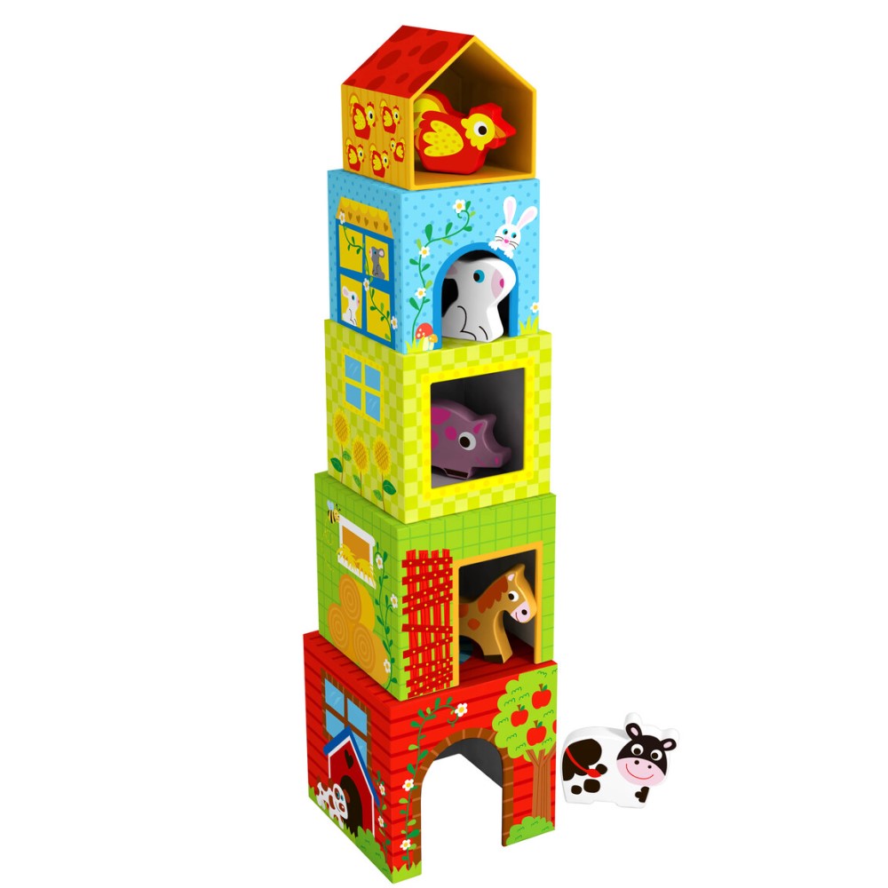 Toddlers Nesting & Stacking Game - Farm Animals