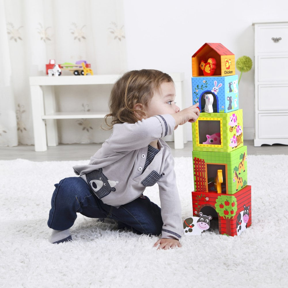 Toddlers Nesting & Stacking Game - Farm Animals