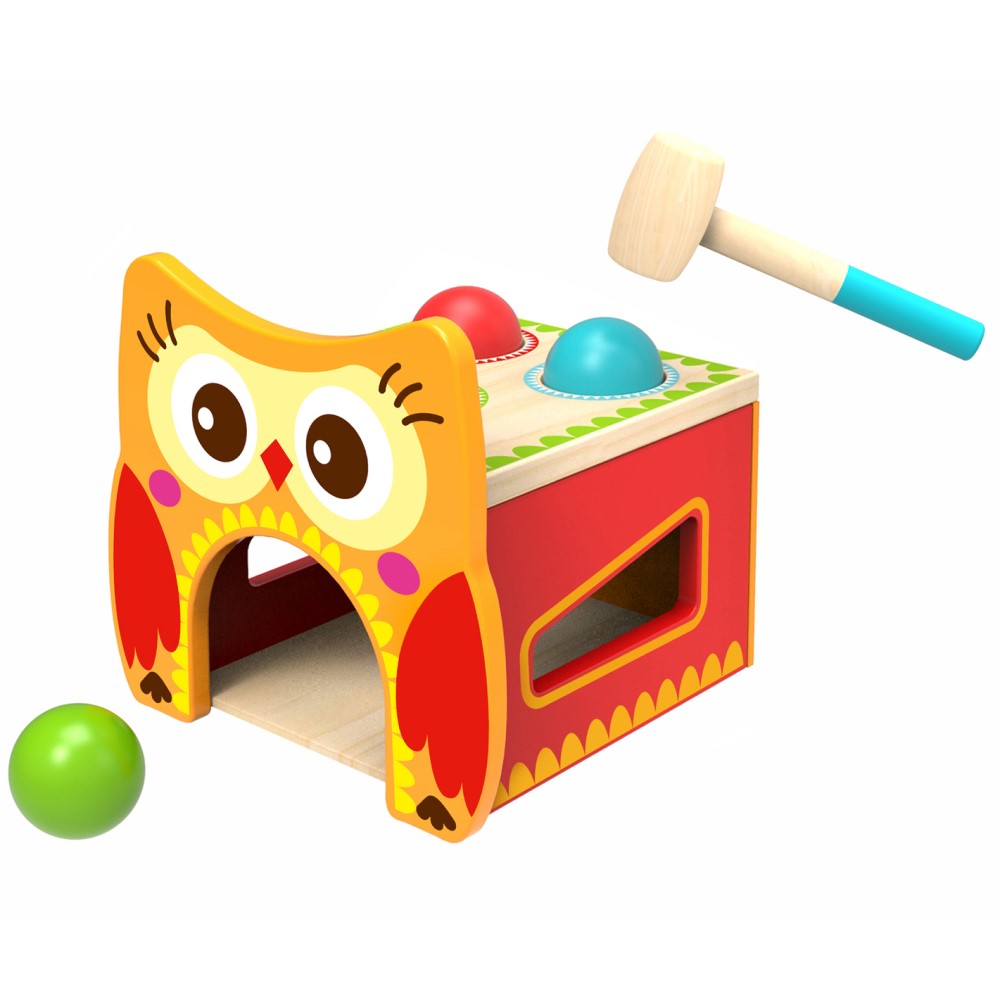 Toddlers Owl Pounding Bench Wooden