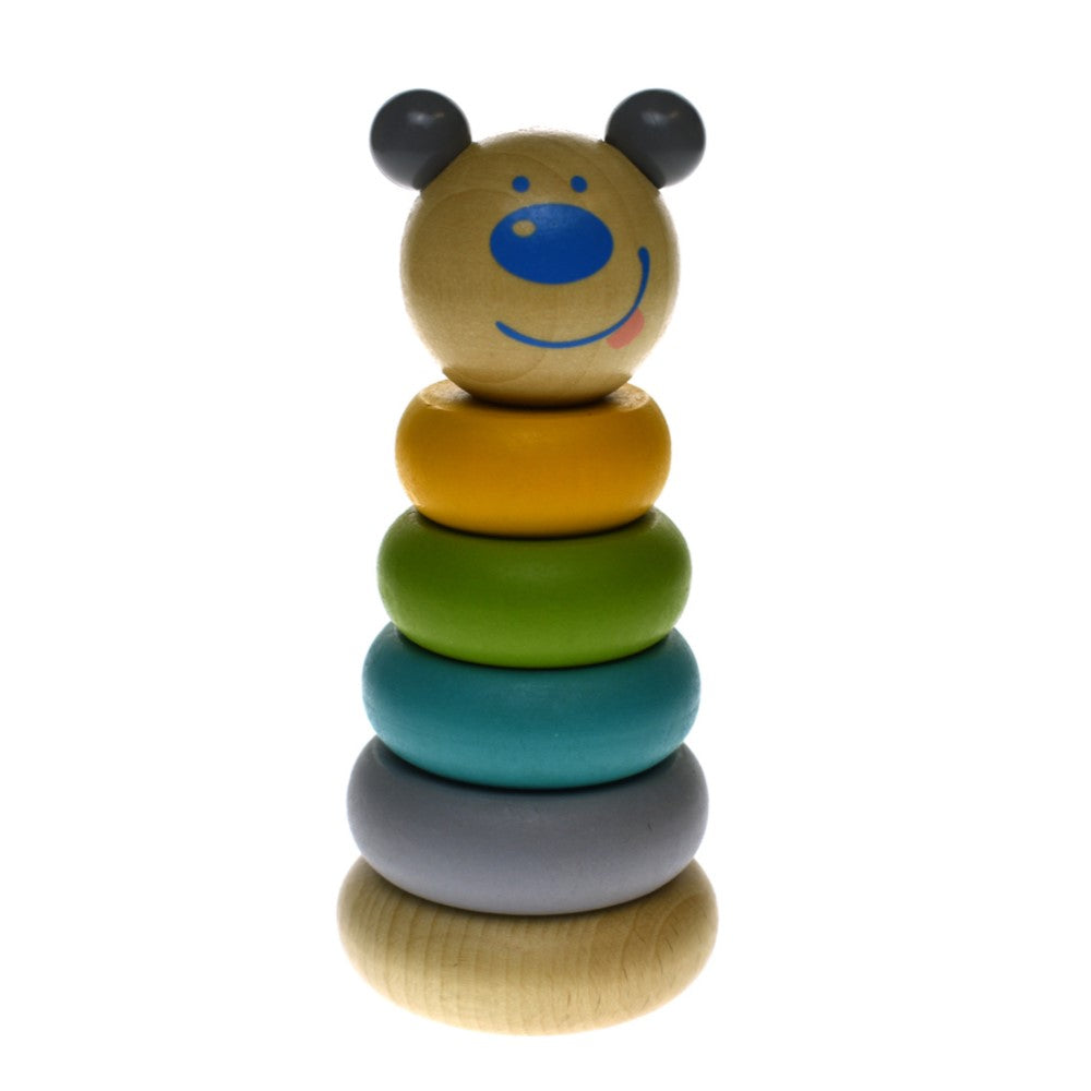 Toddlers Wooden Animal Stacking Rings Tower - Bear