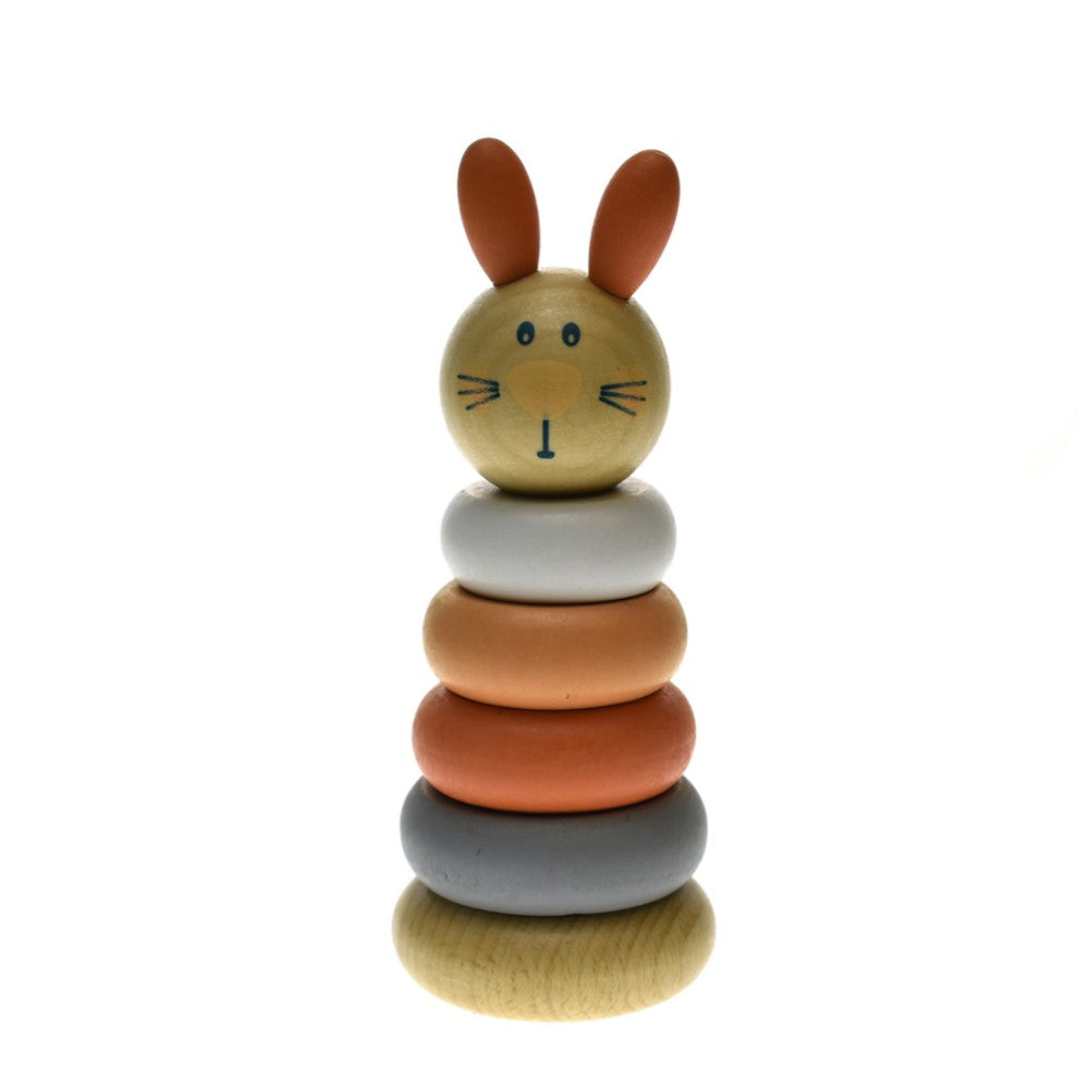 Toddlers Wooden Animal Stacking Rings Tower - Rabbit