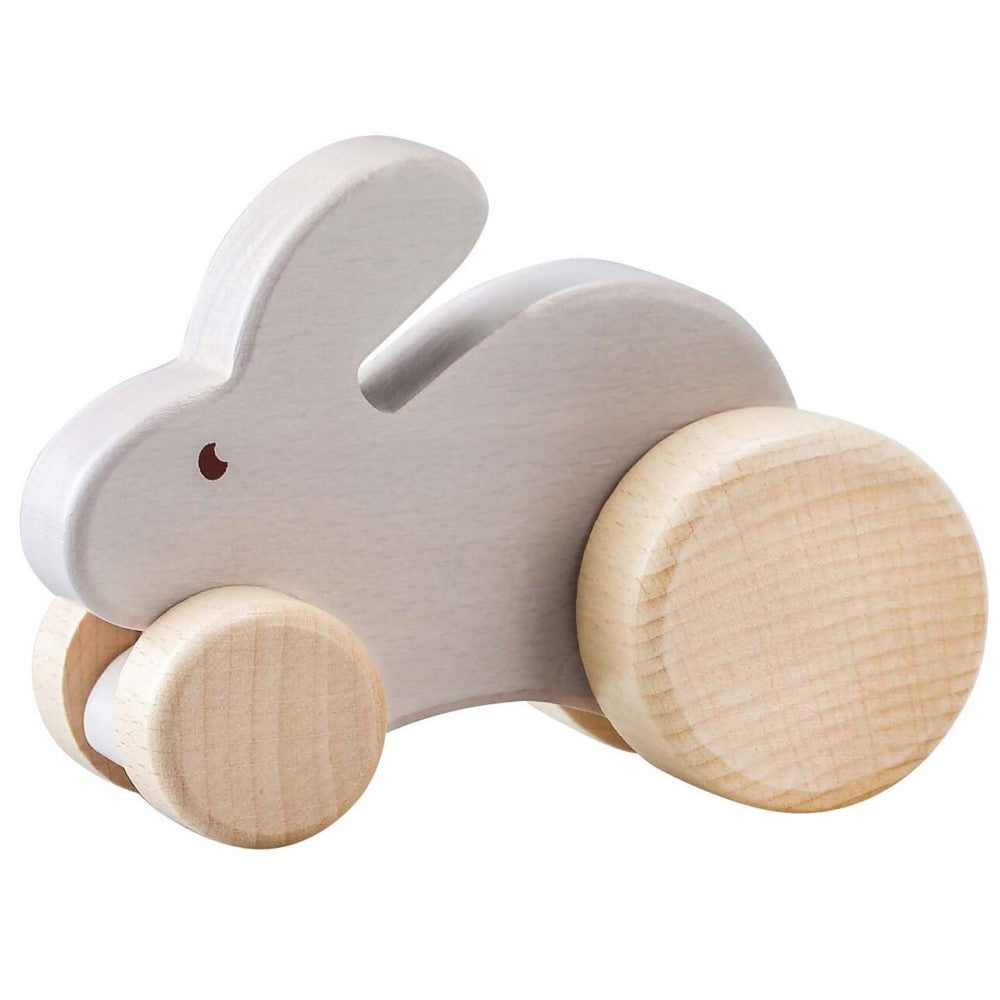 Toddlers Wooden Rabbit Pull Car Toy