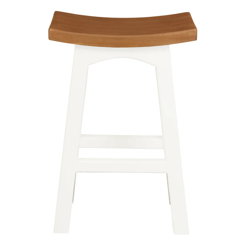 Tokyo Solid Timber Kitchen Counter Stool - White Caramel