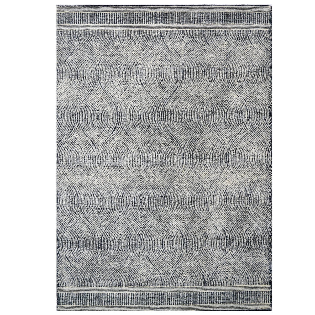 Tonal Design Handmade Woolen Rug - Charcoal (Available in 3 Sizes)