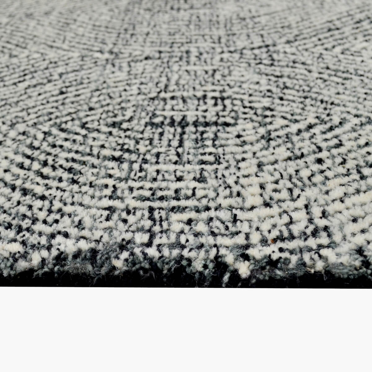 Tonal Design Handmade Woolen Rug - Charcoal (Available in 3 Sizes)