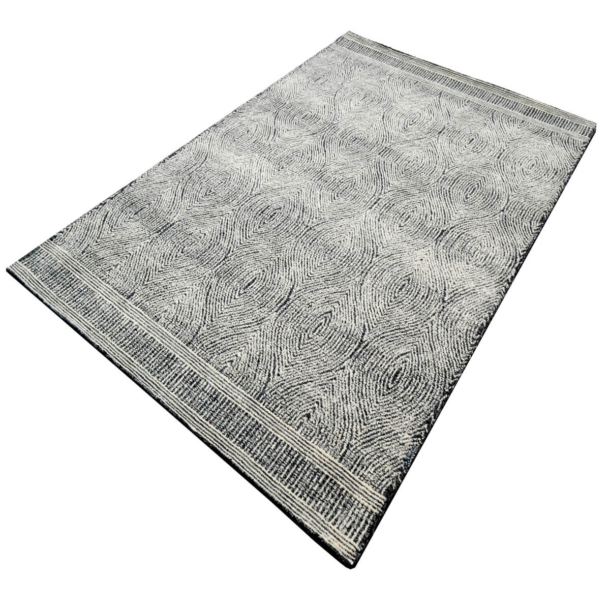 Tonal Design Handmade Woolen Rug - Charcoal (Available in 3 Sizes)